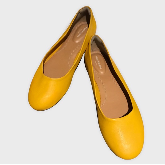 * SOLD * Hush Puppies Goldenrod Yellow Kendal Leather Ballet Flats US 9.5 WIDE - Picture 6 of 9